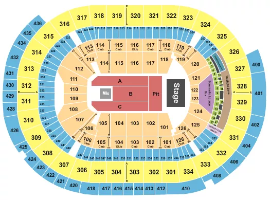 seating chart for Enterprise Center - Endstage Pit/Flr A-C - eventticketscenter.com