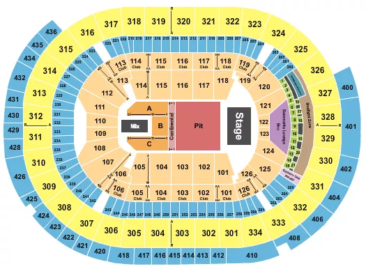 seating chart for Enterprise Center - Endstage Pit w/Cont - eventticketscenter.com