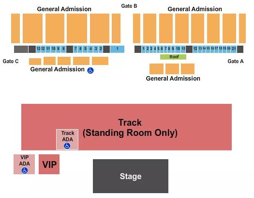 seating chart for Erie County Fairgrounds in Hamburg - GA Track/GA GS - eventticketscenter.com