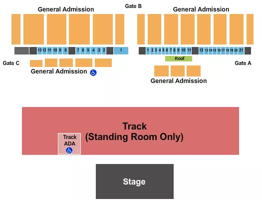 seating chart for Erie County Fairgrounds in Hamburg - GA Track 2 - eventticketscenter.com