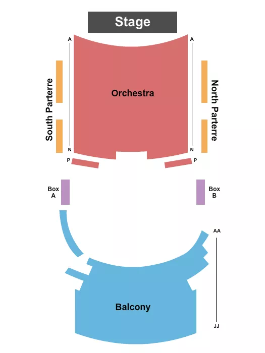 seating chart for Grand Theatre Center for The Arts - End Stage - eventticketscenter.com
