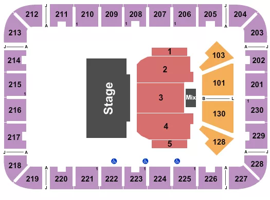 seating chart for ExploreAsheville.com Arena at Harrah's Cherokee Center - Endstage 2 - eventticketscenter.com
