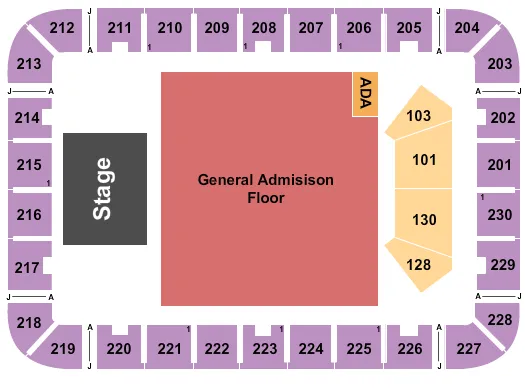 seating chart for ExploreAsheville.com Arena at Harrah's Cherokee Center - Primus - eventticketscenter.com