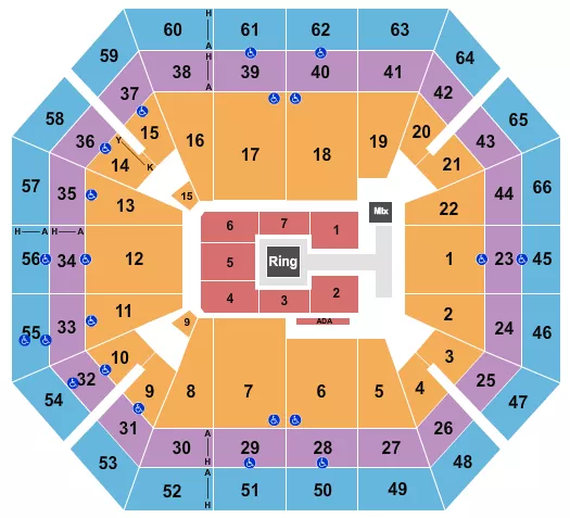 seating chart for ExtraMile Arena - WWE - eventticketscenter.com