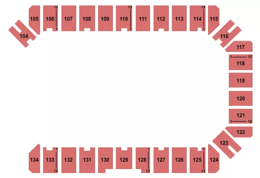 Monster X Seating Chart at Extraco Events Center. The chart shows the main floor/stage with seating options surrounding it, which are color coded