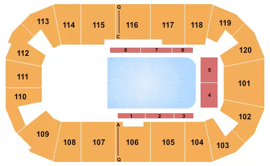 seating chart for F&M Bank Arena - Disney on Ice - eventticketscenter.com