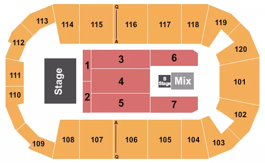 seating chart for F&M Bank Arena - Endstage B Stage - eventticketscenter.com