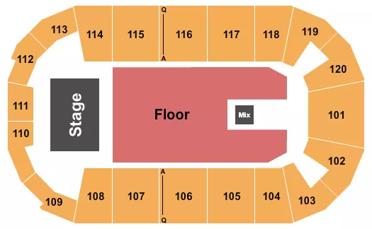 seating chart for F&M Bank Arena - Endstage Floor - eventticketscenter.com