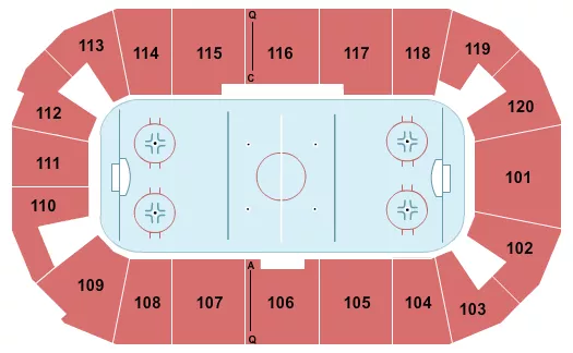 seating chart for F&M Bank Arena - Hockey - eventticketscenter.com