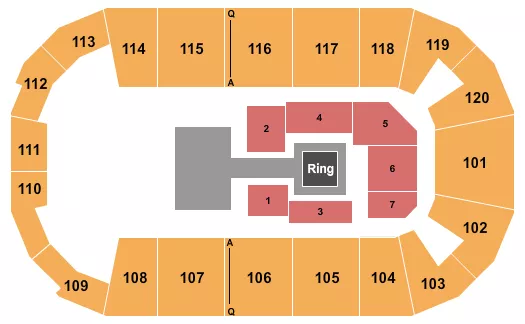 seating chart for F&M Bank Arena - Wrestling - AEW - eventticketscenter.com