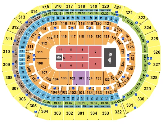 seating chart for Amerant Bank Arena - Endstage 4 - eventticketscenter.com