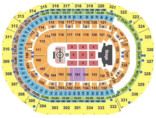 seating chart for Amerant Bank Arena - Justin Timberlake - eventticketscenter.com