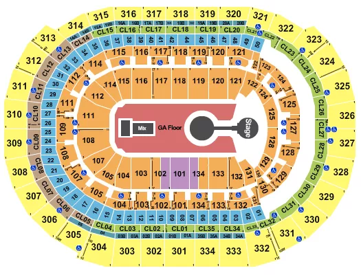 seating chart for Amerant Bank Arena - Kid Cudi - eventticketscenter.com
