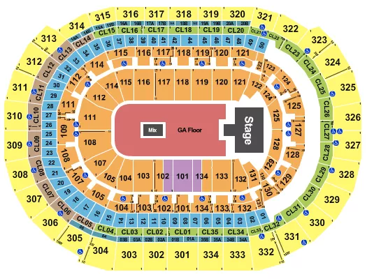 seating chart for Amerant Bank Arena - NF - eventticketscenter.com