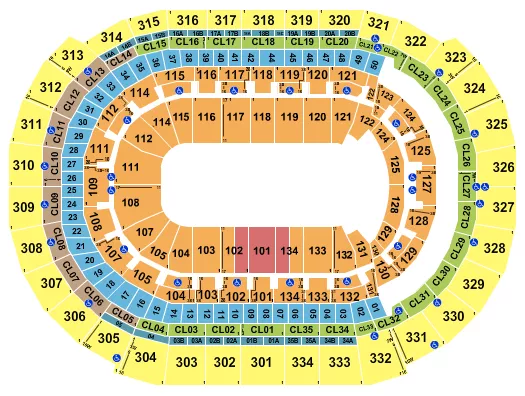 seating chart for Amerant Bank Arena - Performance Area - eventticketscenter.com
