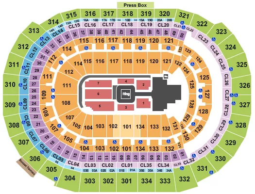 seating chart for Amerant Bank Arena - WWE 1 - eventticketscenter.com
