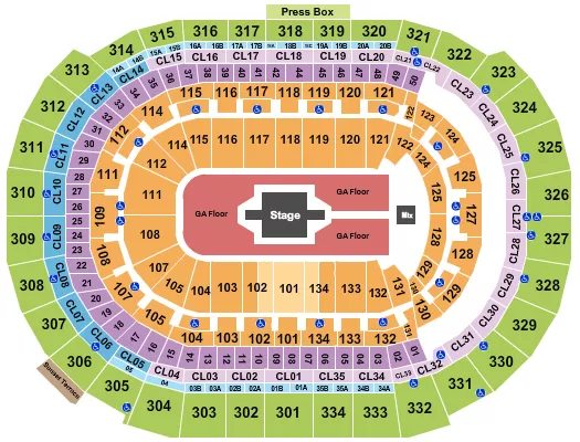 seating chart for Amerant Bank Arena - Zach Bryan - eventticketscenter.com