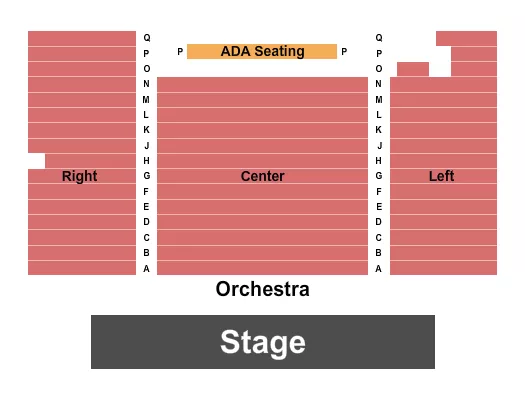 seating chart for F. Scott Fitzgerald Theatre - Endstage - eventticketscenter.com