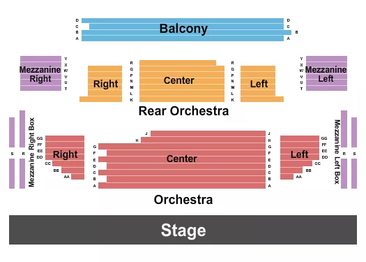 seating chart for Fairfield Arts & Convention Center - Endstage - eventticketscenter.com