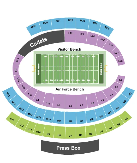 seating chart for Falcon Stadium - Football - eventticketscenter.com