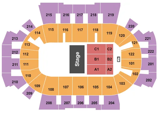 seating chart for Family Arena - Baby Shark Live - eventticketscenter.com