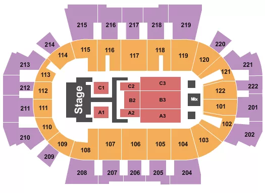 seating chart for Family Arena - Dude Perfect - eventticketscenter.com