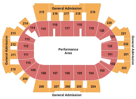 seating chart for Family Arena - Moolah Shrine Circus - eventticketscenter.com