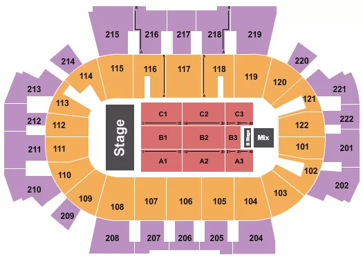 seating chart for Family Arena - Sugarland - eventticketscenter.com