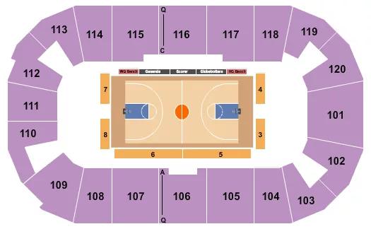 seating chart for F&M Bank Arena - Basketball - eventticketscenter.com