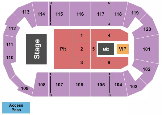 seating chart for F&M Bank Arena - Endstage 2 - eventticketscenter.com