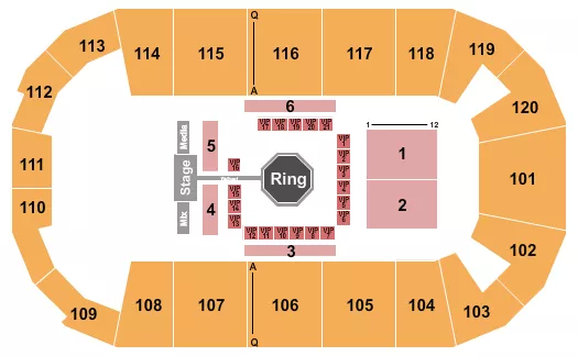 seating chart for F&M Bank Arena - LFA 240 - eventticketscenter.com