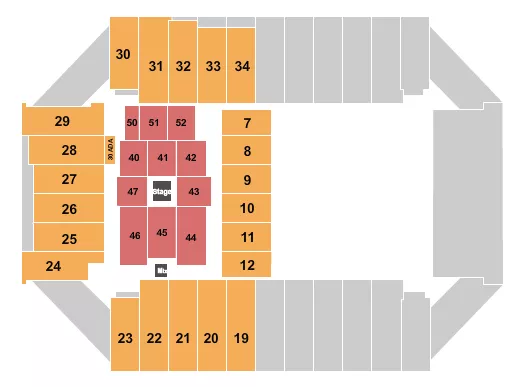 seating chart for Fargodome - Center Stage 1 - eventticketscenter.com