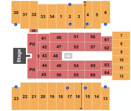 seating chart for Fargodome - Cody Johnson - eventticketscenter.com