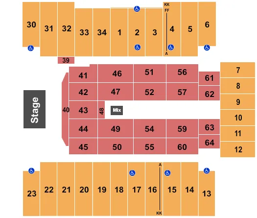 seating chart for Fargodome - Endstage 2 - eventticketscenter.com