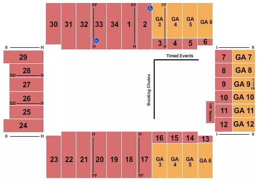 seating chart for Fargodome - Rodeo with GA - eventticketscenter.com