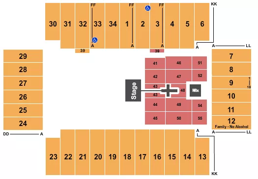 seating chart for Fargodome - TobyMac - eventticketscenter.com