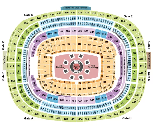 seating chart for Northwest Stadium - Metallica - eventticketscenter.com