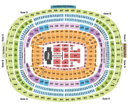 seating chart for Northwest Stadium - Post Malone - eventticketscenter.com