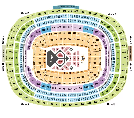 seating chart for Northwest Stadium - Usher - eventticketscenter.com