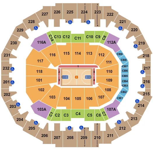 seating chart for FedExForum - Basketball-2 - eventticketscenter.com