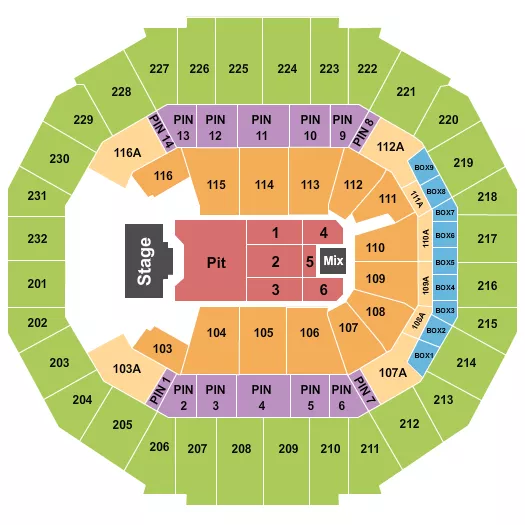 seating chart for FedExForum - Billy Strings - eventticketscenter.com