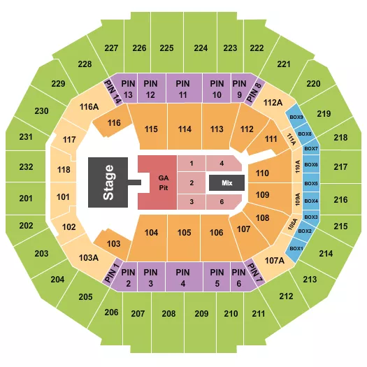 seating chart for FedExForum - Creed - eventticketscenter.com