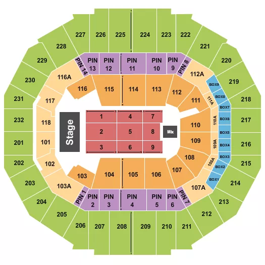 seating chart for FedExForum - Endstage 3 - eventticketscenter.com