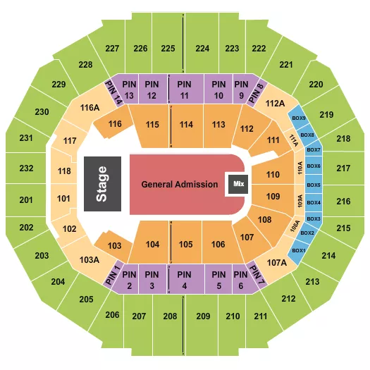 seating chart for FedExForum - Endstage GA 2 - eventticketscenter.com