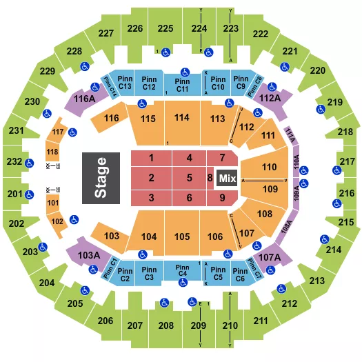 seating chart for FedExForum - Endstage - eventticketscenter.com