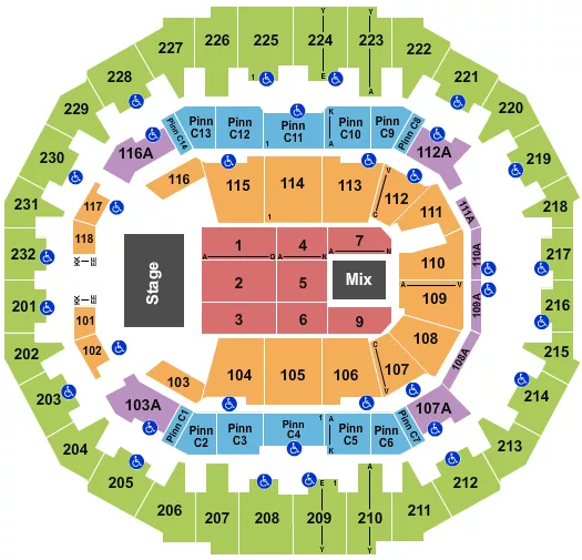 seating chart for FedExForum - Heart - eventticketscenter.com