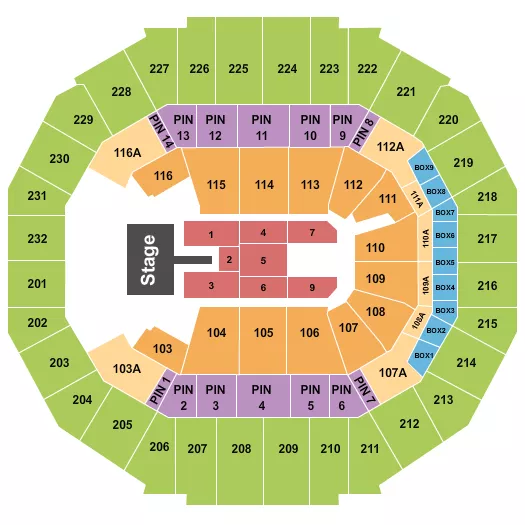 seating chart for FedExForum - Jhene Aiko - eventticketscenter.com