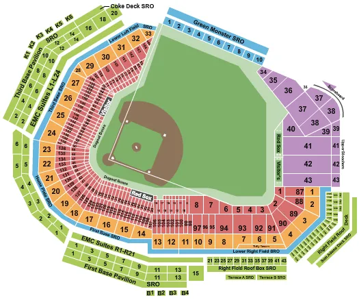 seating chart for Fenway Park - Baseball - eventticketscenter.com