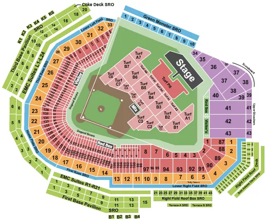 seating chart for Fenway Park - Blink 182 - eventticketscenter.com