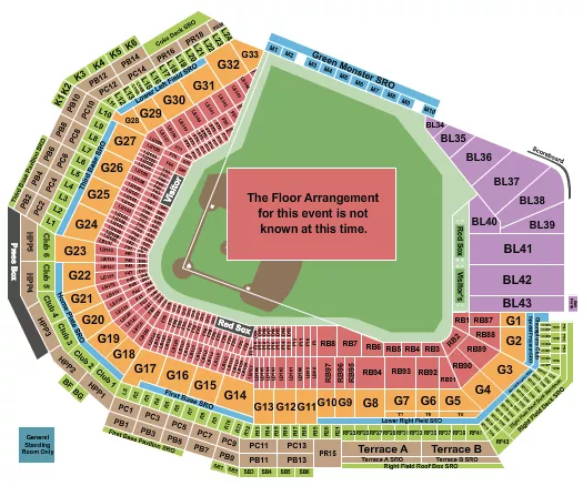 seating chart for Fenway Park - Generic Field - eventticketscenter.com